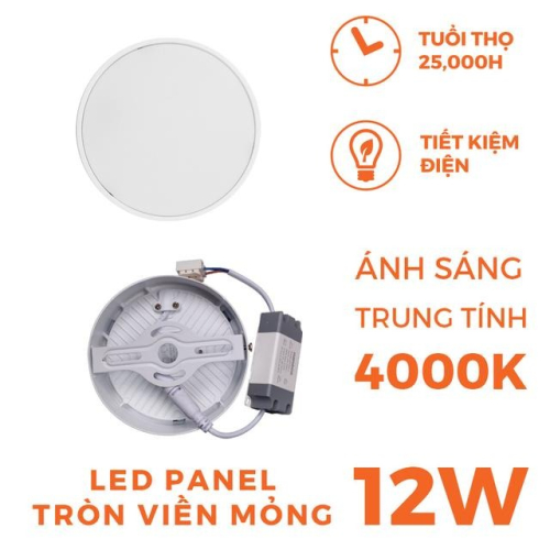 Đèn LED Panel ốp trần nổi tròn Nanoco NSFP124R - Ánh sáng trung tính 4000K