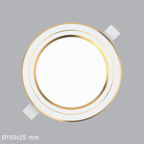 Đèn LED panel âm trần RPL 9W viền vàng - ánh sáng trắng (phi 130)