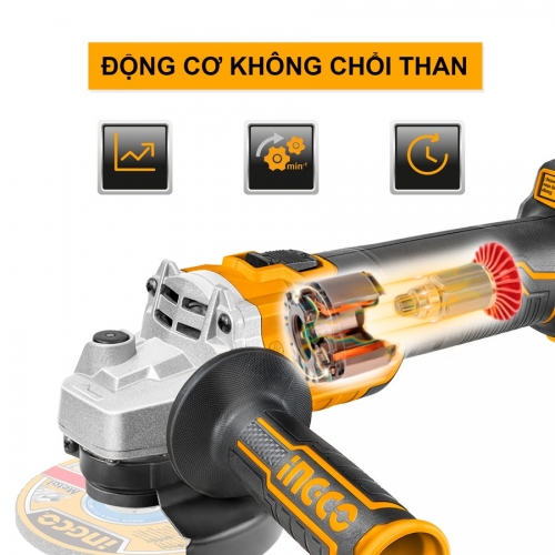 Máy mài góc pin 20V M10 motor không chổi than INGCO CAGLI201008