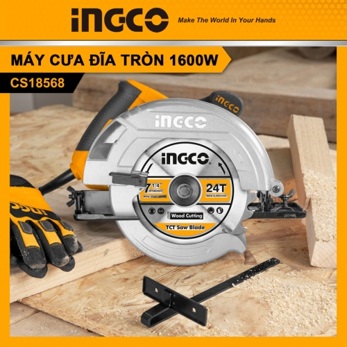 Máy cưa đĩa cầm tay giá rẻ INGCO CS18568 185mm 1600W