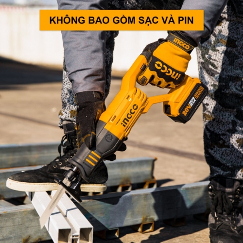 Thân máy cưa kiếm dùng pin INGCO CRSLI1151 20V, không bao gồm pin và sạc