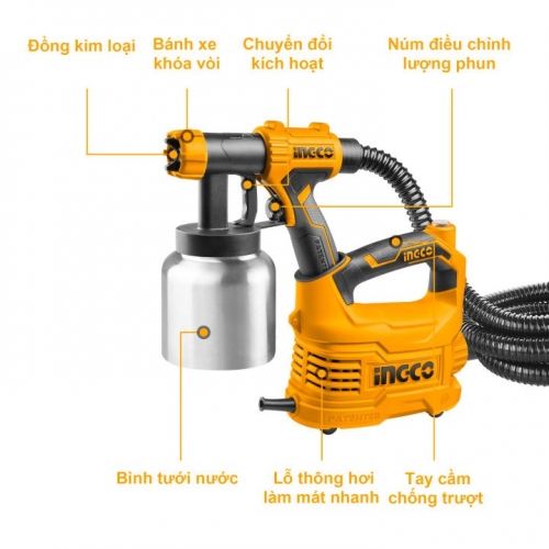 Máy phun sơn bình chứa thép 500W INGCO SPG5008-2