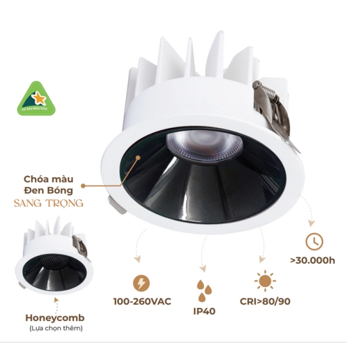 Đèn LED Downlight 9W Dân dụng RRDA145L9