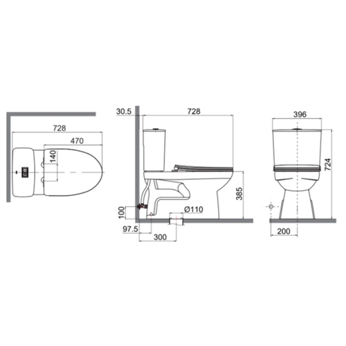 Bàn cầu 2 khối AC-514VAN