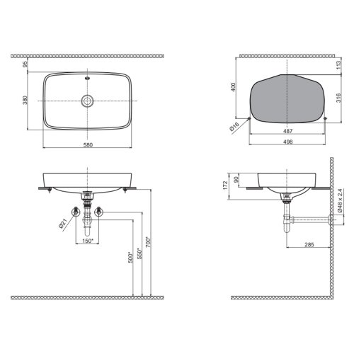 Chậu rửa đặt bàn AL-299V