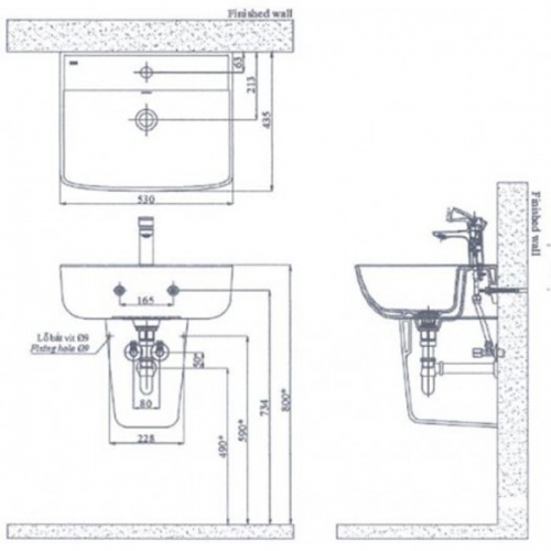 Chậu rửa treo tường AL-312V