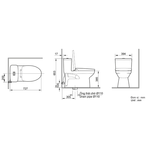 Bàn cầu 1 khối AC-969VN-2