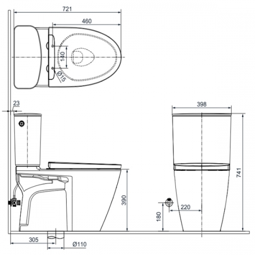 Bàn cầu xả cảm ứng ACT-602VN