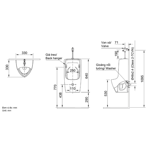 Bồn tiểu nam AFU-600VAC