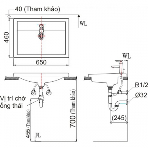 Chậu rửa dương bàn AL-2397V