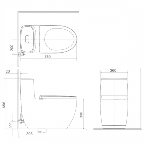 Bàn cầu 1 khối AC-1052VN