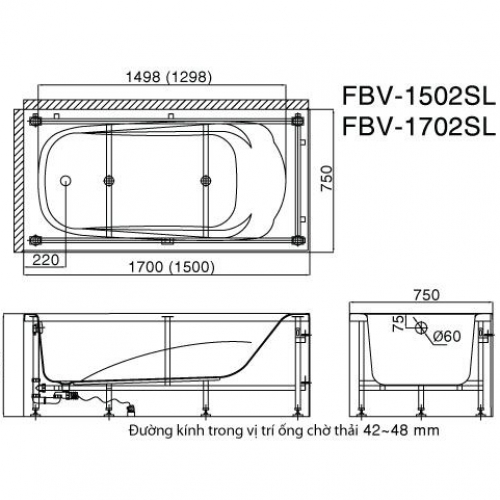 Bồ̀n tắm yếm FBV-1502SL