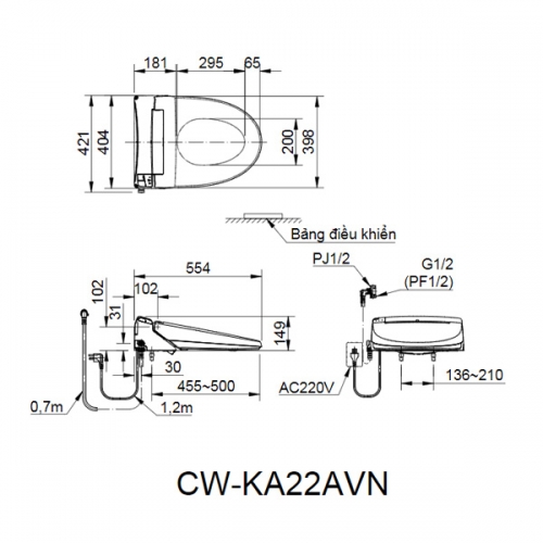 Nắp rửa điện tử CW-KA22AVN