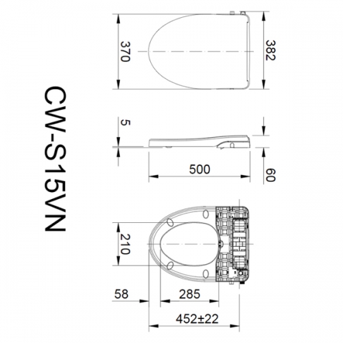 Nắp rửa cơ CW-S15VN