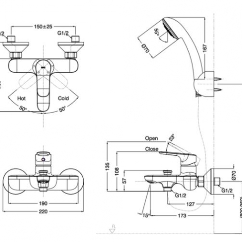 Sen tắm gắn tường BFV-1403S-7C