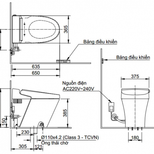 Bồn cầu thông minh SATIS S AC-618VN