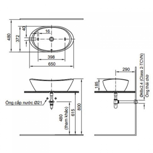 Chậu rửa đặt bàn AL-465V