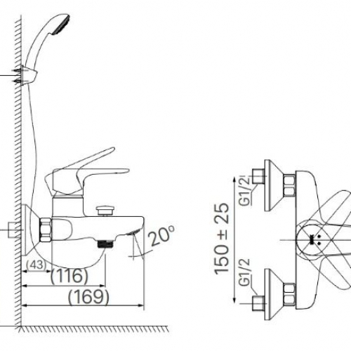 Sen tắm gắn tường BFV-1113S-1C