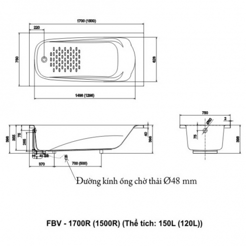 Bồn tắm Ocean FBV-1700R