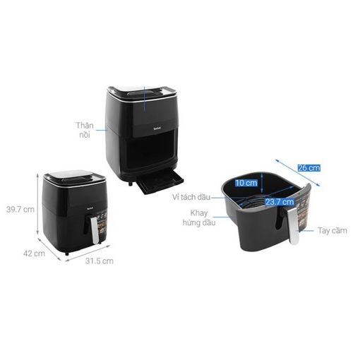 Nồi Chiên Không Dầu Tefal FW201815 6.5L Đen