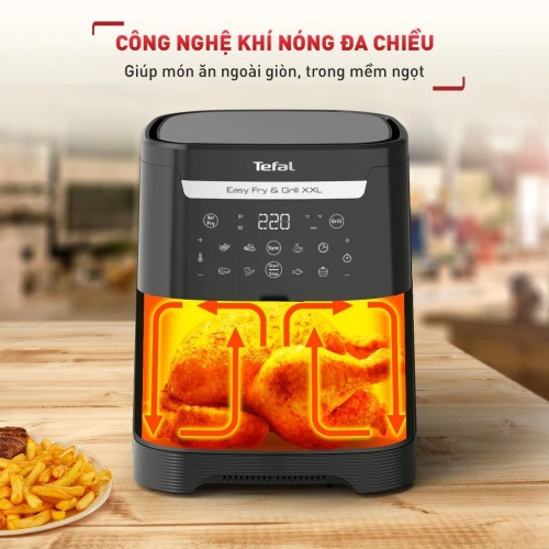 Nồi chiên không dầu Tefal 2in1 Easy Fry& Grill Classis EY801815 6.5L XXL