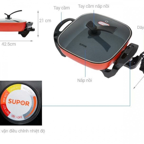 Nồi lẩu điện Supor H30FK802VN-136 - 5 lít (1360W)