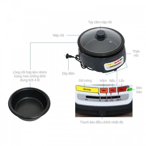  Nồi lẩu điện Supor HFK26EVN-130 4 lít (1.300W)