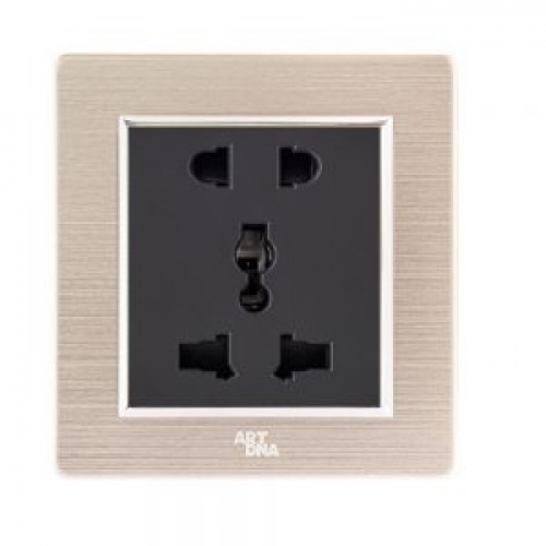 Bộ ổ cắm đa năng A78-C06 - Nhôm Vàng