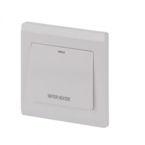 Công tắc máy nước nóng 2 cực 20AX, có đèn LED BL180WH dòng Inora