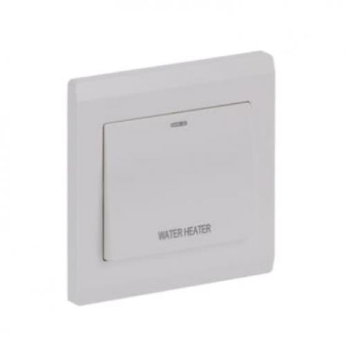 Công tắc máy nước nóng 2 cực 20AX, có đèn LED BL180WH dòng Inora