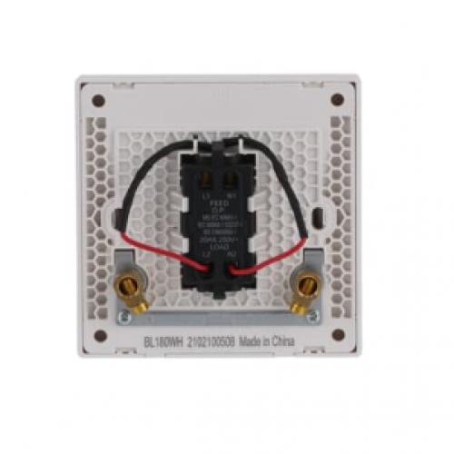 Công tắc máy nước nóng 2 cực 20AX, có đèn LED BL180WH dòng Inora