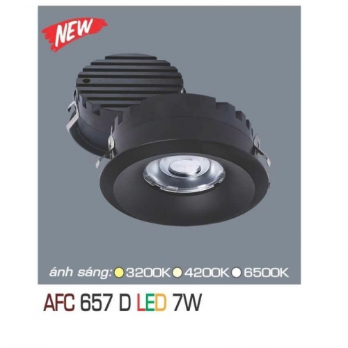 Đèn LED ầm trần cao cấp Anfaco vỏ đen AFC 657D 7W