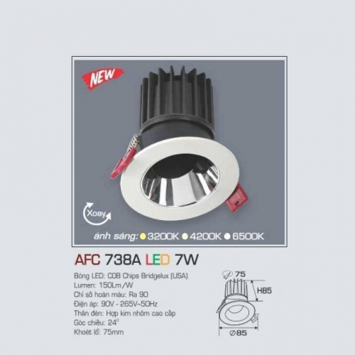 Đèn LED âm trần Anfaco AFC 738A 7W 