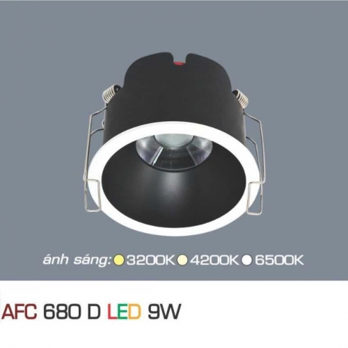 Đèn LED âm trần Anfaco AFC 680D 9W - chóa đen
