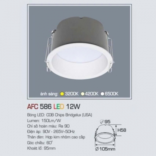 Đèn LED âm trần Anfaco AFC 586 12W