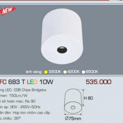Đèn LED ốp nổi Anfaco AFC 683T 10W thân trắng