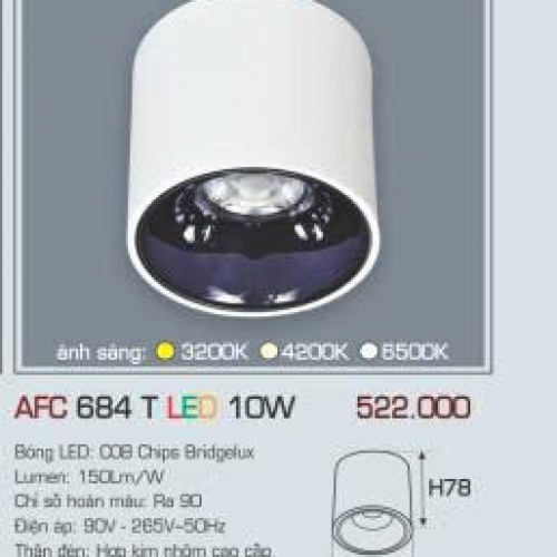 Đèn LED ốp nổi Anfaco AFC 684T 10W thân trắng