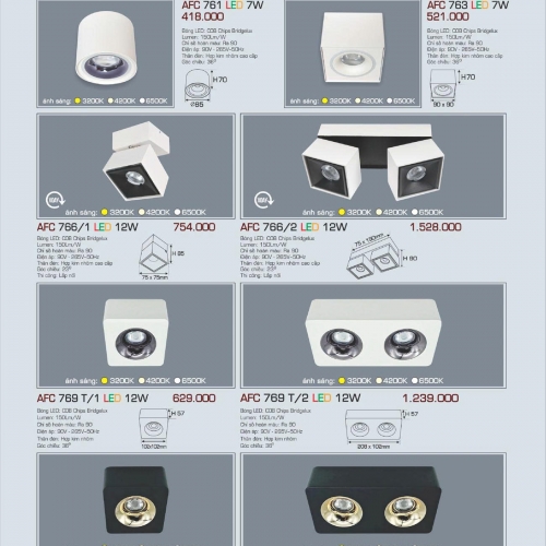 Đèn LED ốp nổi Anfaco AFC 763-7W