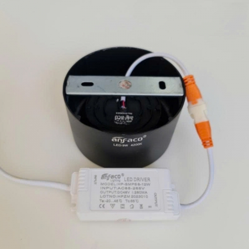 Đèn LED downlight nổi Anfaco AFC 651D 12W vỏ đen