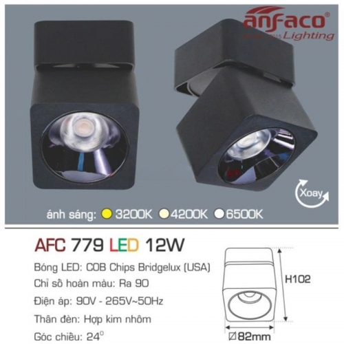 Đèn LED spotlight gắn nổi Anfaco AFC 779-12W