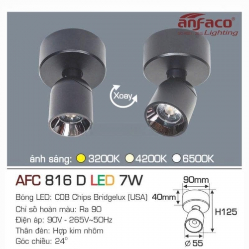Đèn LED tiêu điểm Anfaco AFC 816D 7W thân đen
