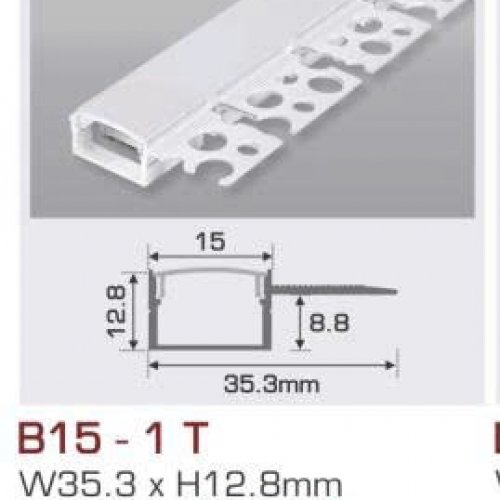 Thanh nhôm LED định hình uốn cong âm viền Anfaco B15-1T