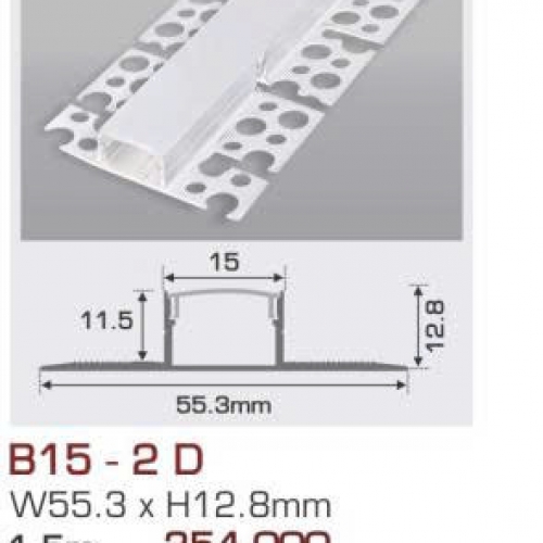 Thanh nhôm LED định hình uốn cong âm viền Anfaco B15-2D
