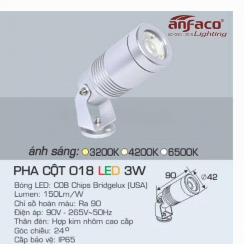 Đèn LED Anfaco Pha cột 018-3W