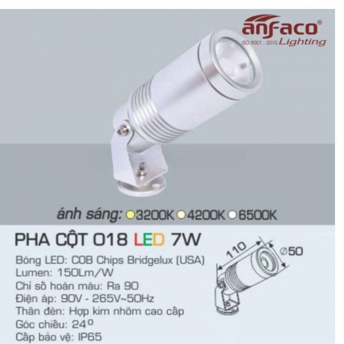 Đèn LED Anfaco Pha cột 018-7W