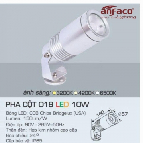 Đèn LED Anfaco Pha cột 018-10W