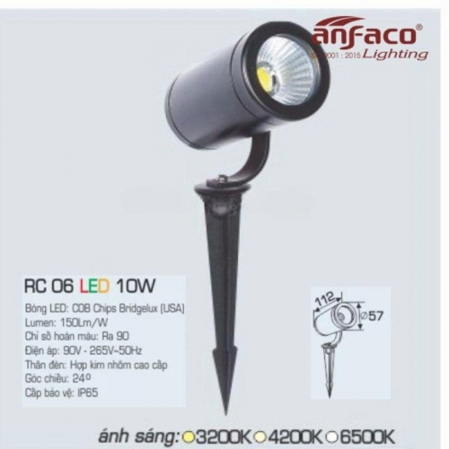 Đèn LED Anfaco Pha rọi ghim cỏ RC 06-10W