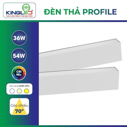 Đèn thả profile 36W, chip Samsung, vỏ trắng DTP-36SS-118-T/V/TT-T