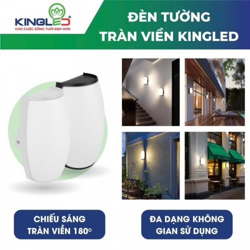 Đèn tường tràn viền Kingeco 18W vỏ đen DTTV-18-T/V-D