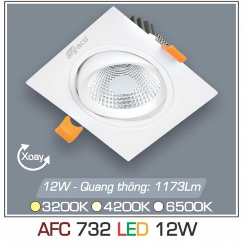 Đèn âm trần downlight Anfaco AFC 732 12W đổi màu